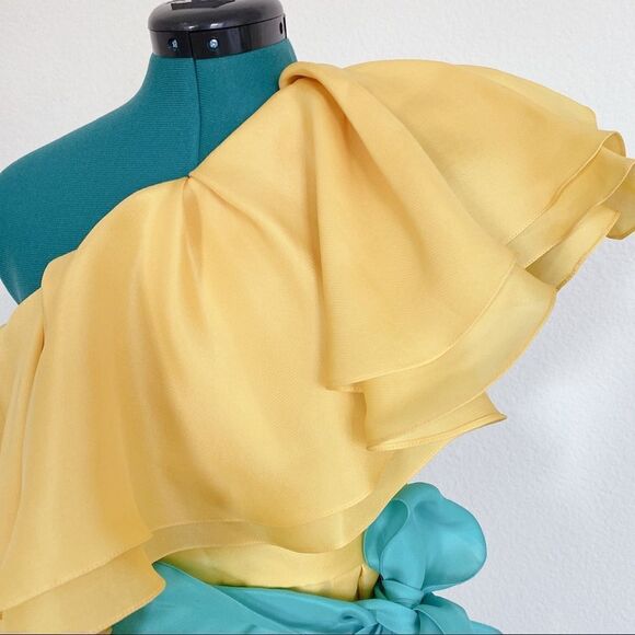 PRABAL GURUNG Carsix 100% Silk One Shoulder Dress - Picture 8 of 12